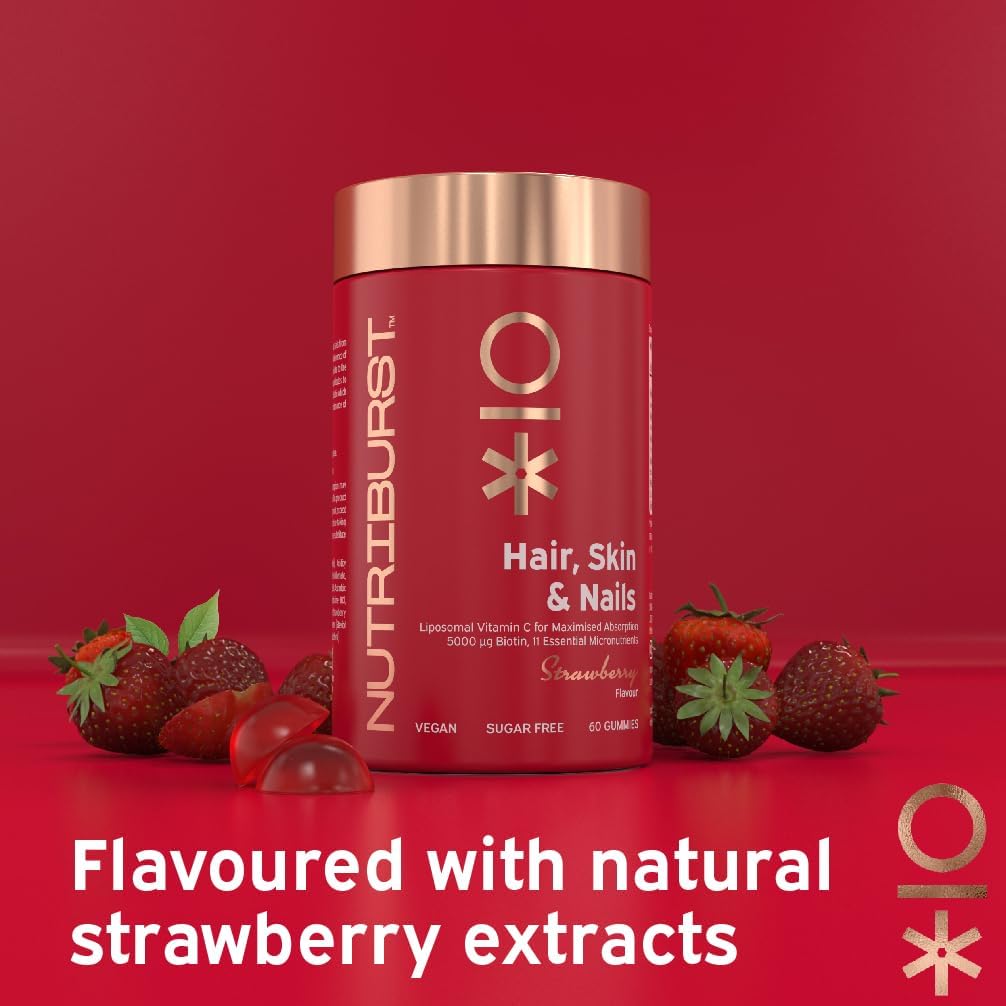 Nutriburst - Hair Skin and Nails Gummies - Biotin Zinc Vitamin E