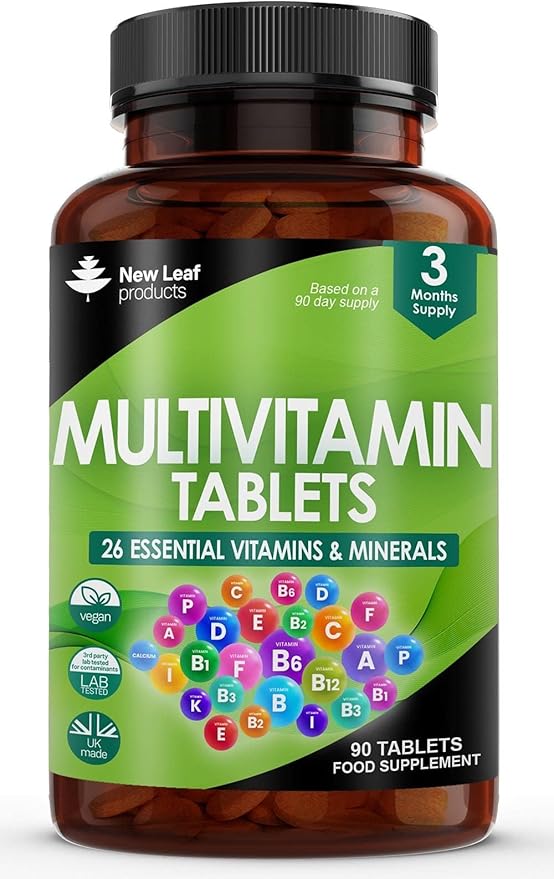 Multivitamin & Minerals 26 Essential Active Vegan High Strength Multivitamin 90 Tablets for Women & Men