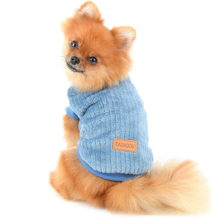 Ribbed Fleece Jumpers Pullover Sweatshirt for Small Dogs Cat