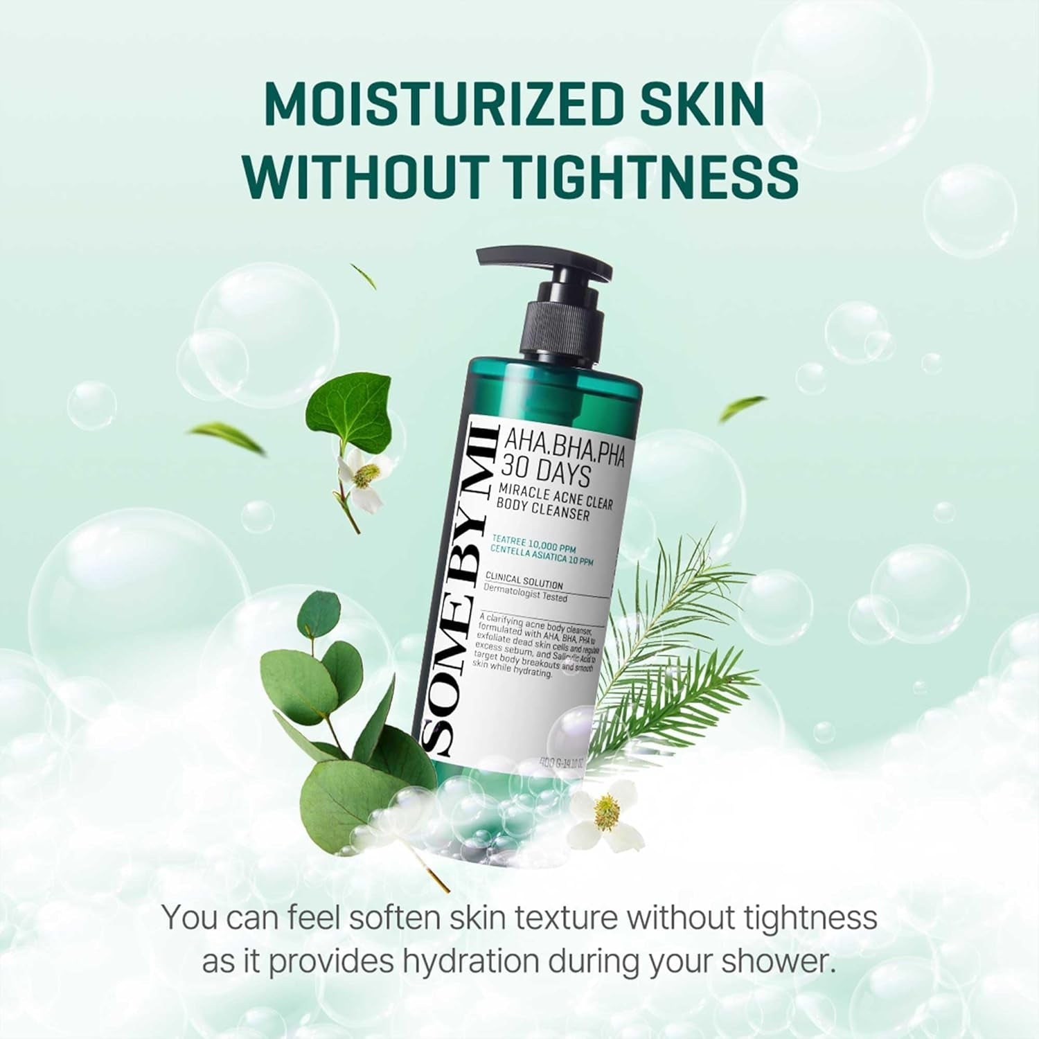 SOME BY MI AHA BHA PHA 30 Days Miracle Acne Clear Body Cleanser 400ml - Korean Back Acne Body Wash with Tea Tree - Exfoliating Salicylic Acid Body Wash for Smooth Skin - Korean Skincare Shower Gel,  centella, asiatica, Premium Beauty, Buy Korean skincare products online in UK at luxsupp.com
