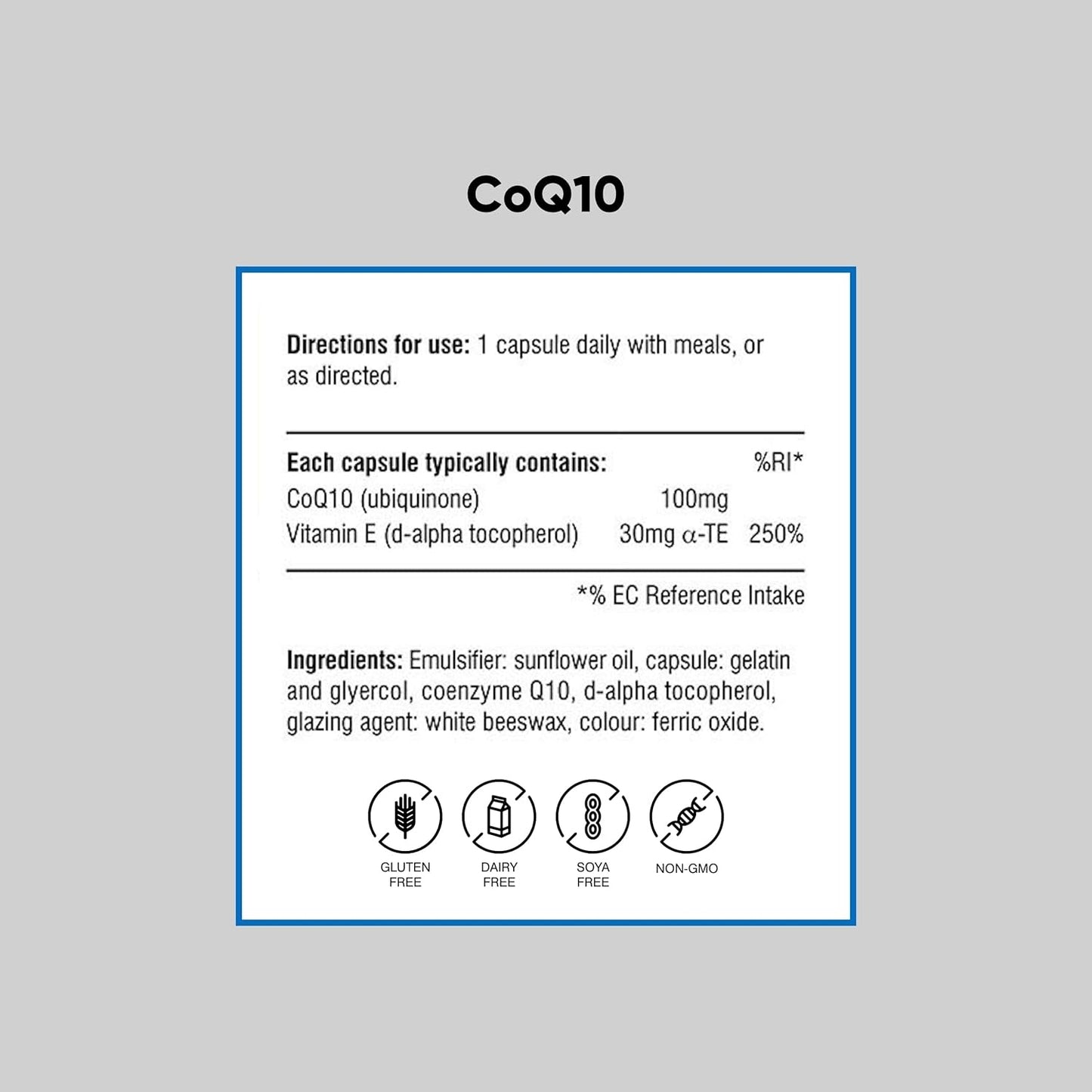 Nutri Advanced CoQ10 100mg - Coenzyme Q10 & Vitamin E - 30 Capsules, buy online in UK