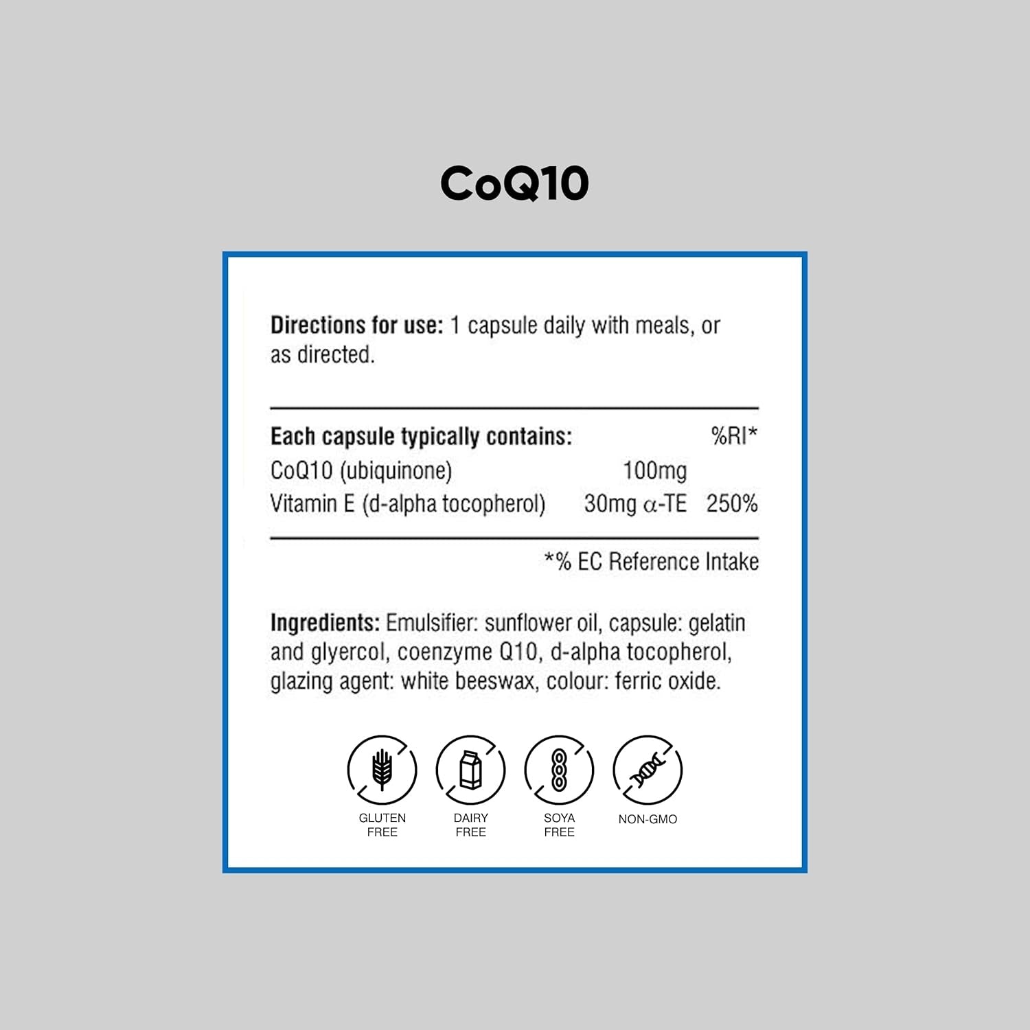 Nutri Advanced CoQ10 100mg - Coenzyme Q10 & Vitamin E - 30 Capsules, buy online in UK