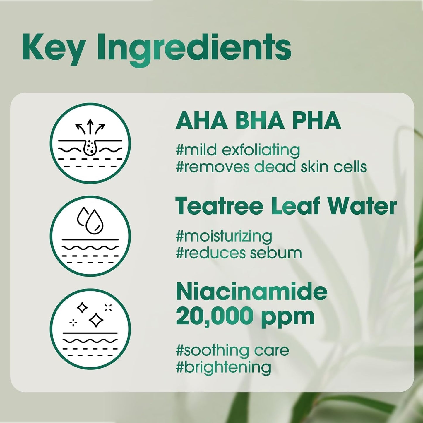 AHA, BHA, PHA, toner, face, skincare, buy online in UK, Korean Skincare for Acne Prone Skin, Niacinamide, tea tree