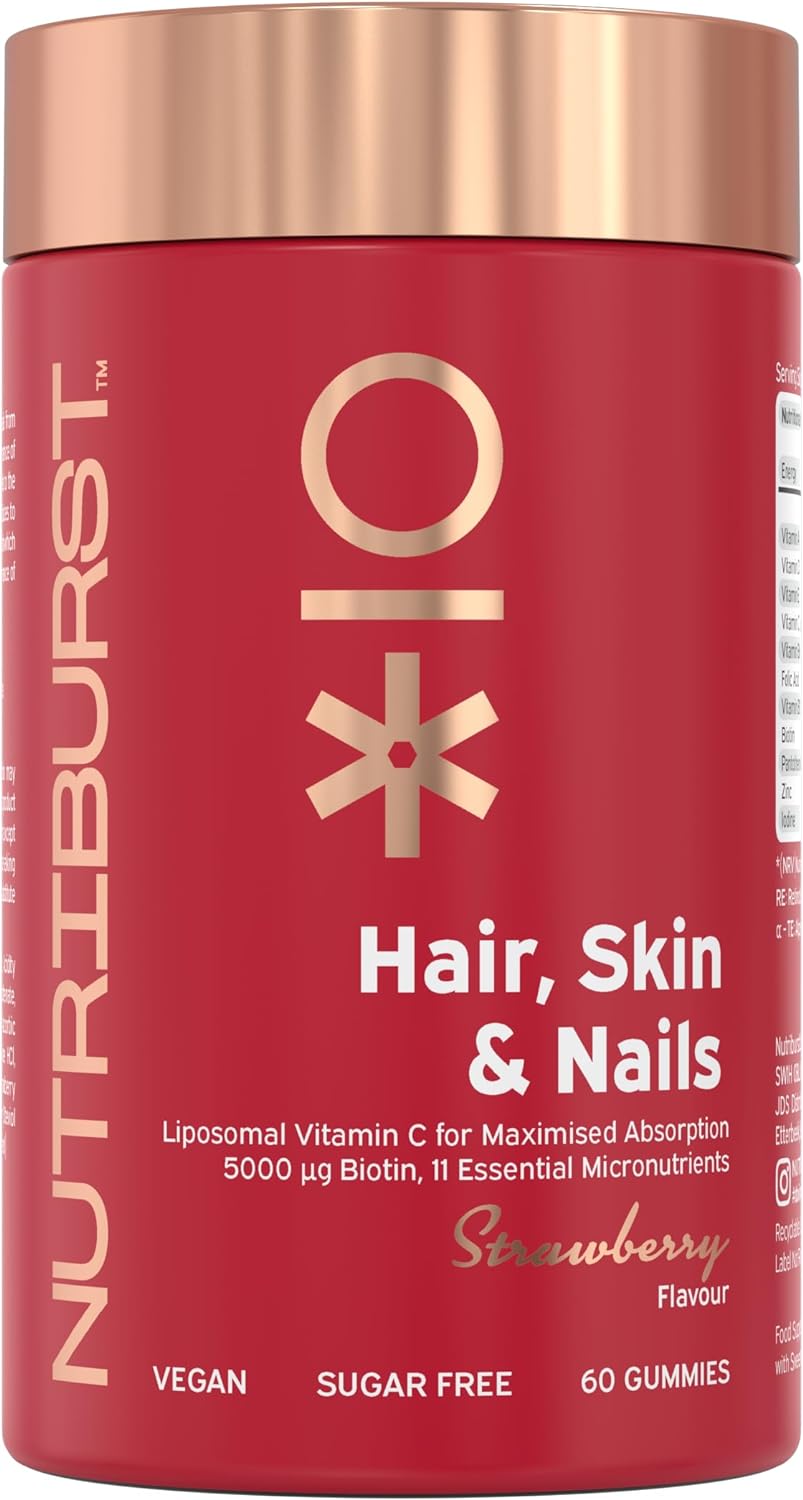 Nutriburst - Hair Skin and Nails Gummies - Biotin Zinc Vitamin E