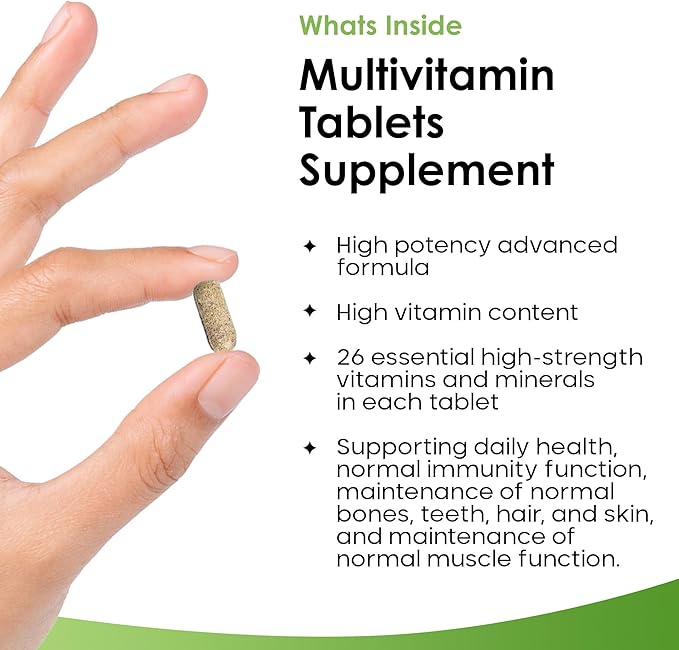 Multivitamin & Minerals 26 Essential Active Vegan High Strength Multivitamin 90 Tablets for Women & Men