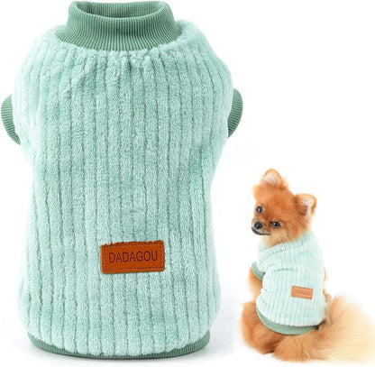 Ribbed Fleece Jumpers Pullover Sweatshirt for Small Dogs Cat