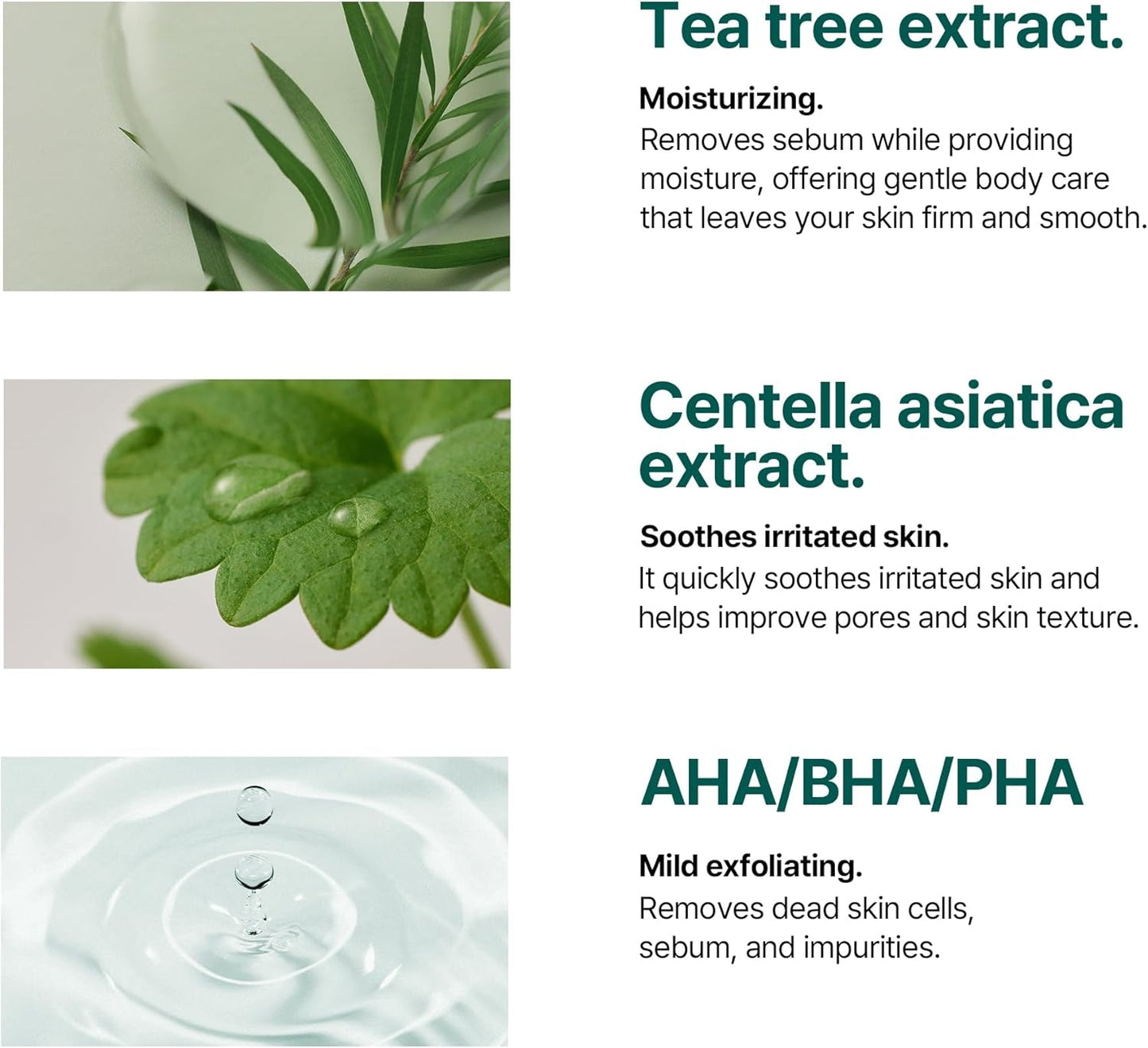 SOME BY MI AHA BHA PHA 30 Days Miracle Acne Clear Body Cleanser 400ml - Korean Back Acne Body Wash with Tea Tree - Exfoliating Salicylic Acid Body Wash for Smooth Skin - Korean Skincare Shower Gel,  centella, asiatica, Premium Beauty, Buy Korean skincare products online in UK at luxsupp.com

