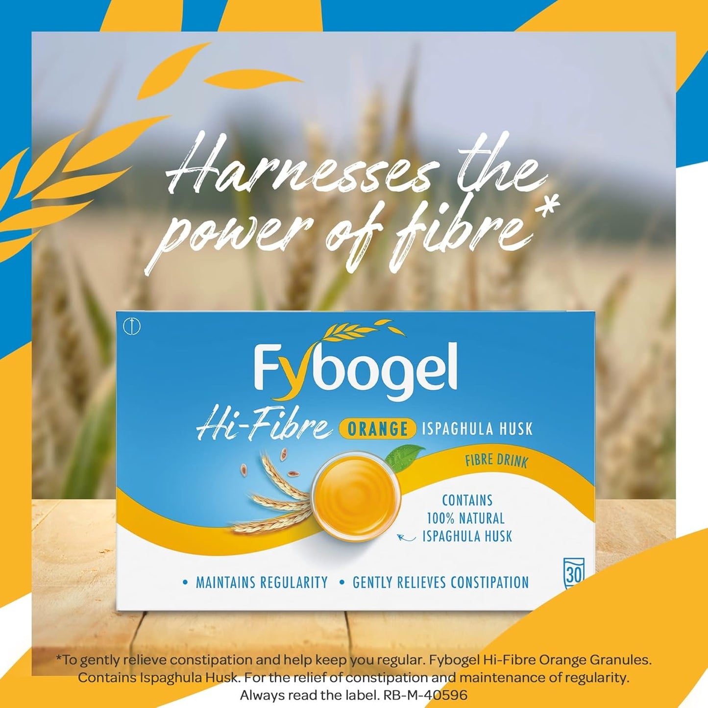 Fybogel Hi-Fibre, Orange, 30 Sachets X 4, 120 Total, Ispaghula Husk, Laxatives for Constipation, Maintains Regularity, Effective Dual Action, Fast Relief, Laxatives, Digestion and Nausea,  Ispaghula Husk, Laxatives for Constipation, Sugar-free & gluten-free, orange, lemon, inulin, fiber, buy high fibre supplements online in UK at luxsupp
