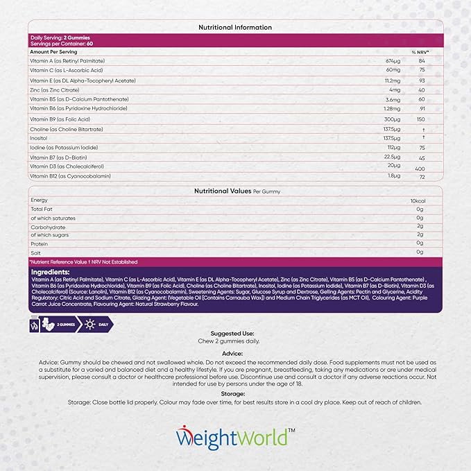 Multivitamin Gummies for Women & Men 120 Vitamin Gummies