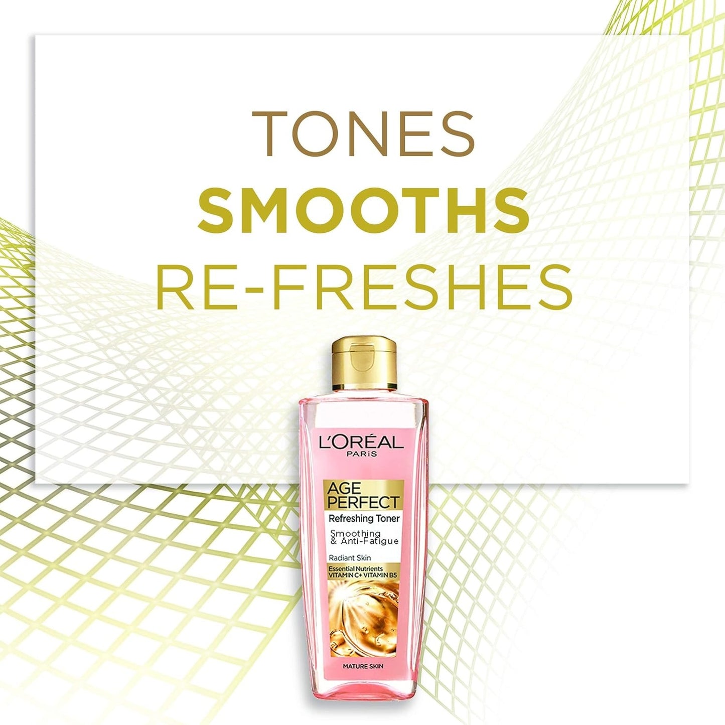 L'Oreal Paris Age Perfect Smoothing and Anti Fatigue Vitamin C Refreshing Toner, Black, 200 ml (Pack of 1)
