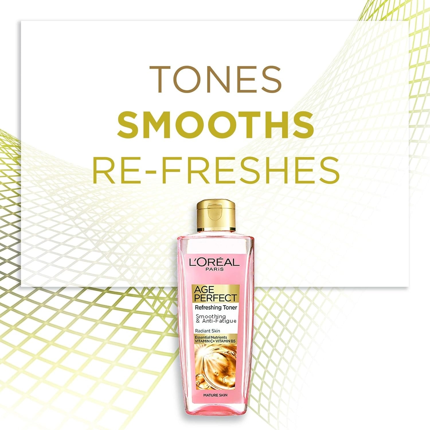 L'Oreal Paris Age Perfect Smoothing and Anti Fatigue Vitamin C Refreshing Toner, Black, 200 ml (Pack of 1)
