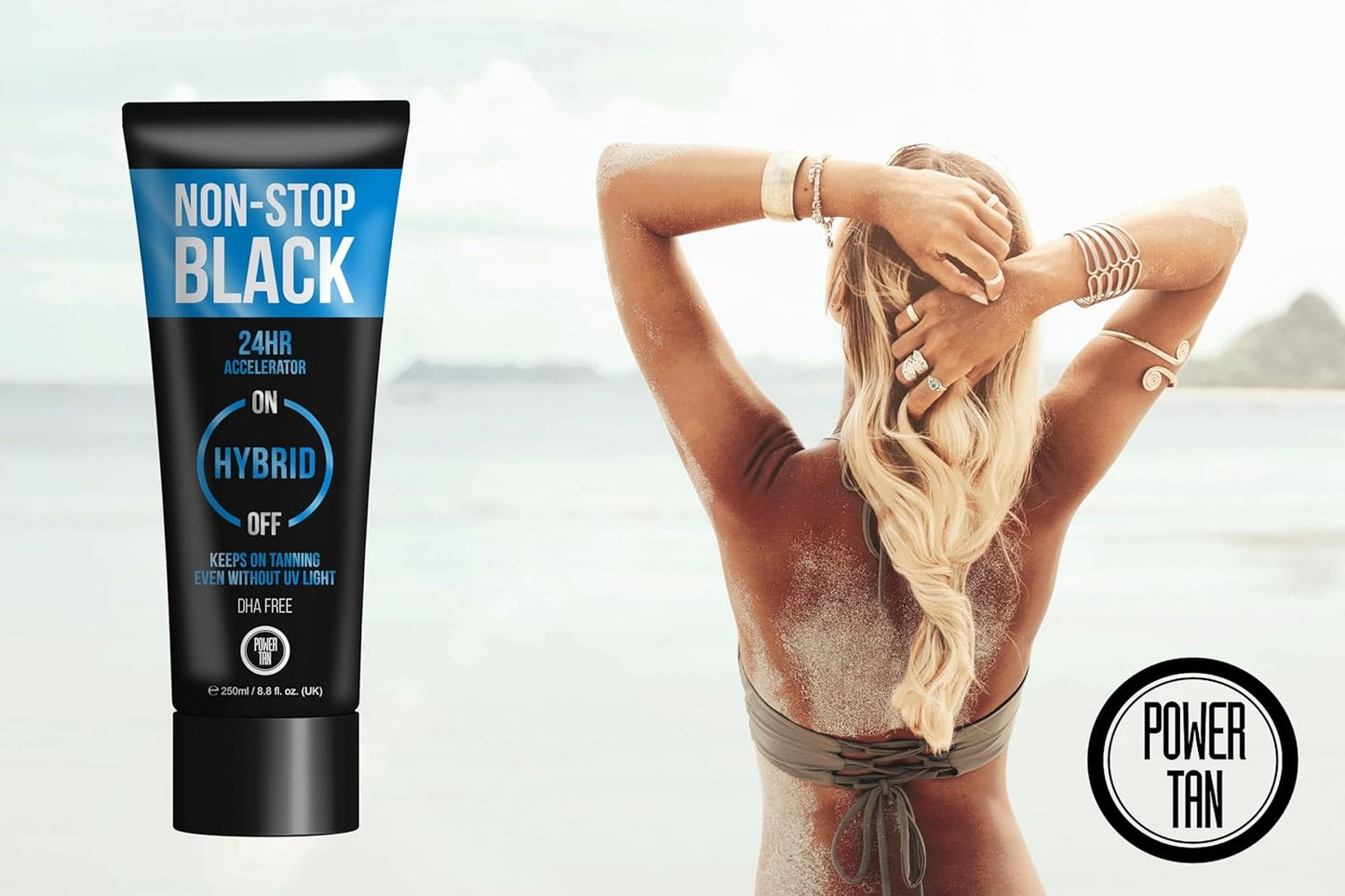 Non-Stop Black (DHA Free) Hybrid UV Sunbed Tanning Accelerator Lotion 250ml