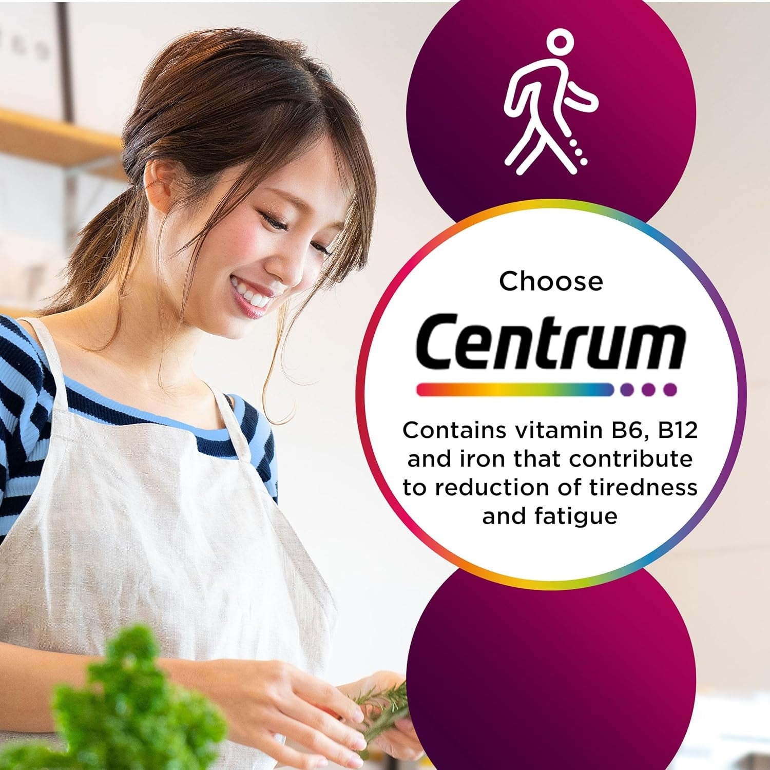 Centrum Women Tablets Multivitamin & Mineral Supplements, with 23 essential nutrients including vitamin D, C, and Iron, 60 count, Buy best Vitamins, Minerals & Supplements online in UK at luxsupp.com, Multivitamin Tablets for men & women, omega, Biotin and Iron, vitamin D, vitamin C, vitamin B, Gluten Free, lactose Free, wheat Free, nut Free
