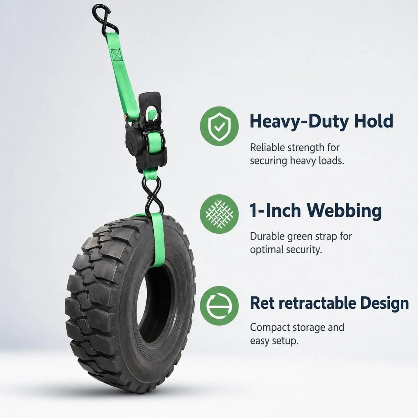 Automatic-Retracting Strap Cargo Tape Freight Strap Luggage Load Cargo Tape Belts Ratchet for Car Motorcycle Trailer