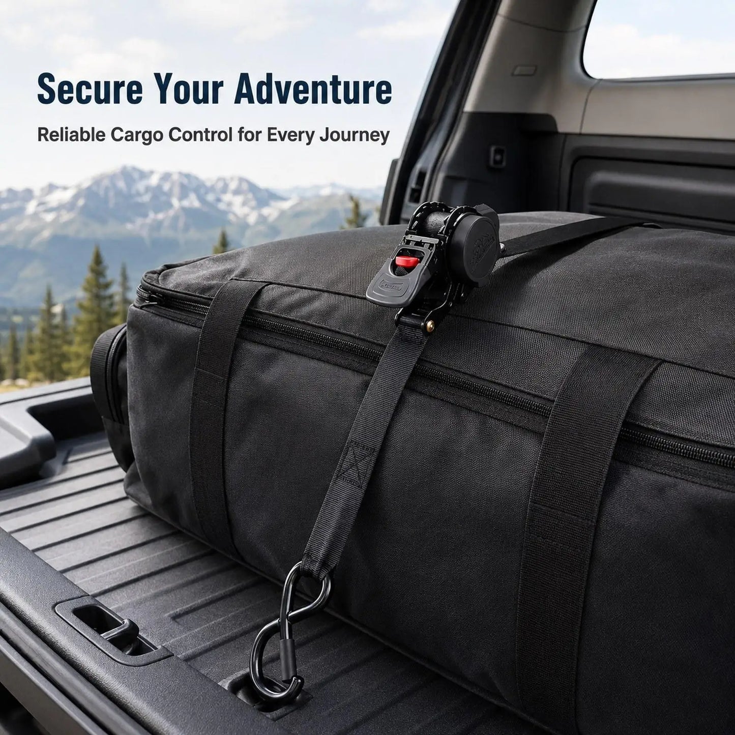 Automatic-Retracting Strap Cargo Tape Freight Strap Luggage Load Cargo Tape Belts Ratchet for Car Motorcycle Trailer