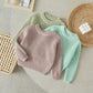 Suefunskry Newborn Baby Girl Boy Knitted Long Sleeve Autumn Winter Sweater Solid Loose Pullover Casual Tops Kids Clothes 0-5Y