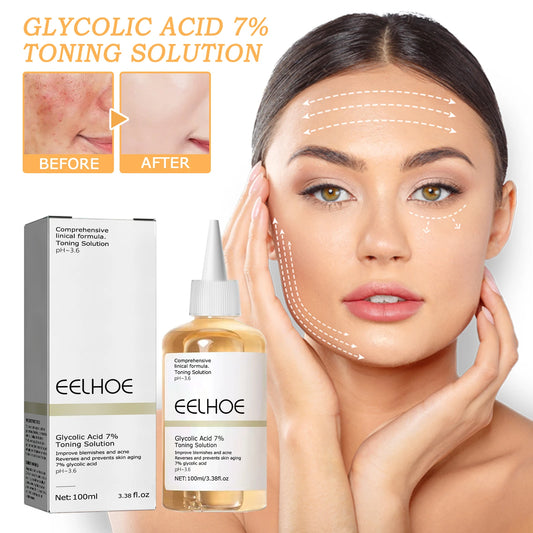 Glycolic Acid 7% Toner Acne Pimple Scar Treatment Pore Minimizer Exfoliation Boosting Collagen Reduce Wrinkles Moisturize Toner