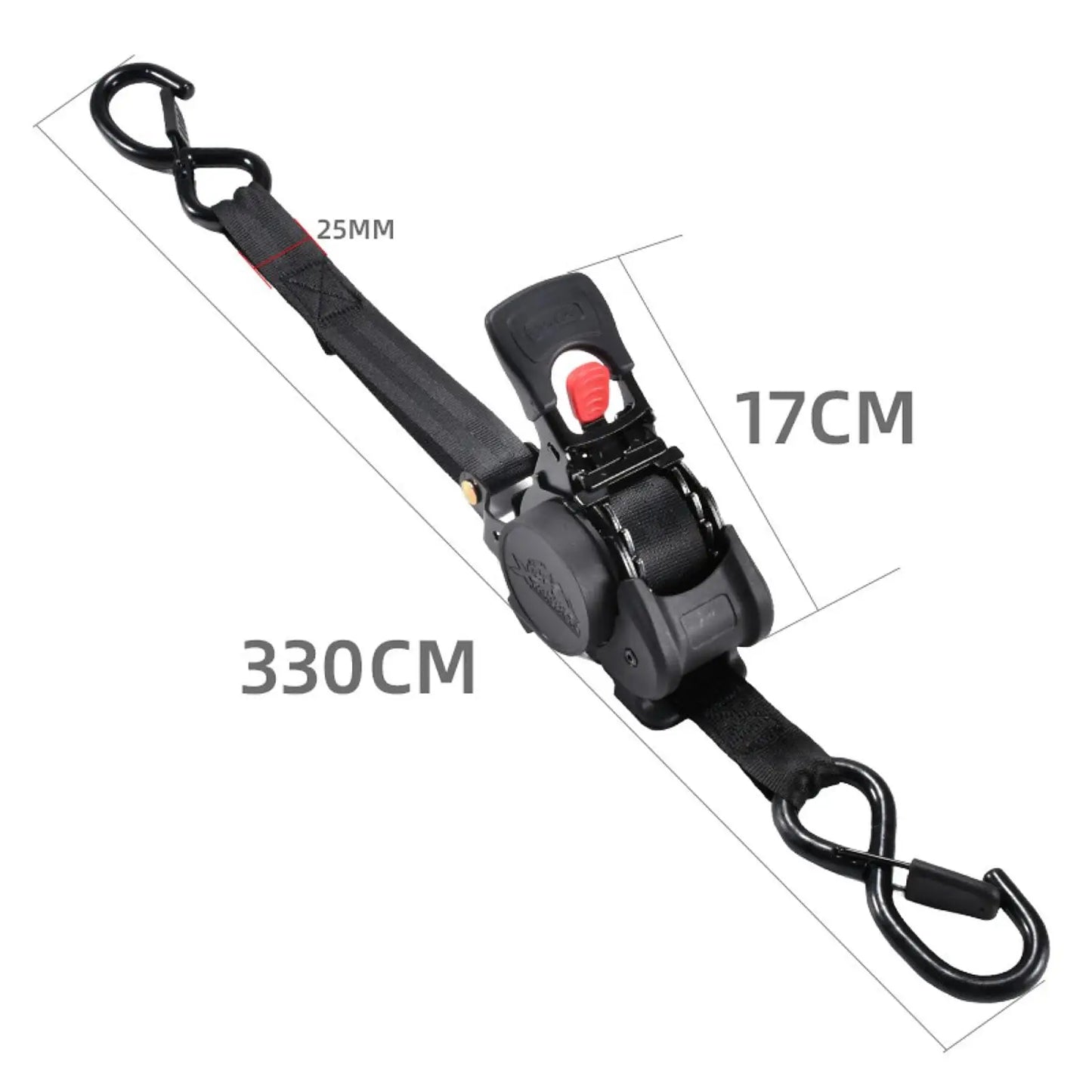 Automatic-Retracting Strap Cargo Tape Freight Strap Luggage Load Cargo Tape Belts Ratchet for Car Motorcycle Trailer