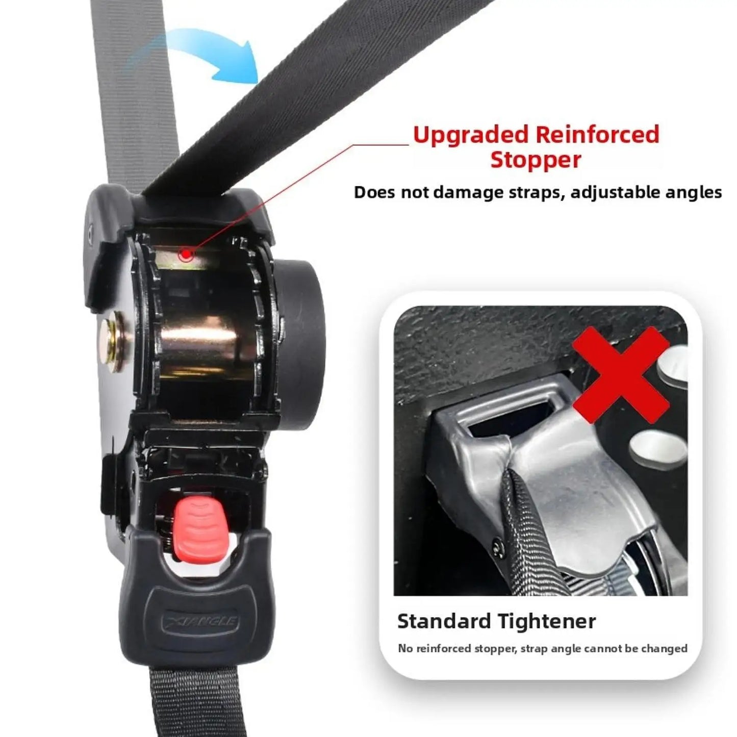 Automatic-Retracting Strap Cargo Tape Freight Strap Luggage Load Cargo Tape Belts Ratchet for Car Motorcycle Trailer