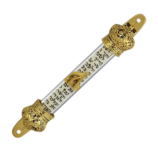 Door Mezuzah Metal Blessing Mezuzahw with Scroll Door Decoration House Religious Gift Retro Mezuzah Case Mezuzah Plaque 1x