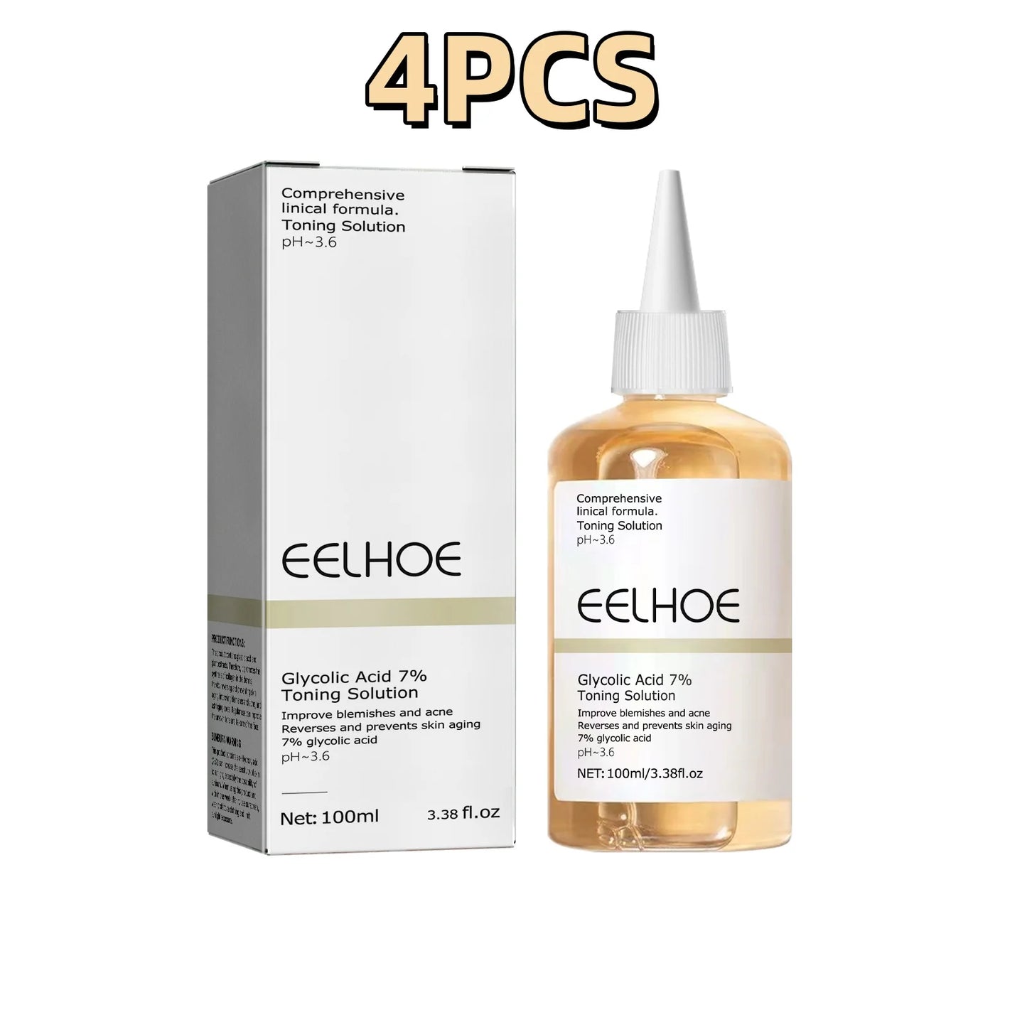 Glycolic Acid 7% Toner Acne Pimple Scar Treatment Pore Minimizer Exfoliation Boosting Collagen Reduce Wrinkles Moisturize Toner