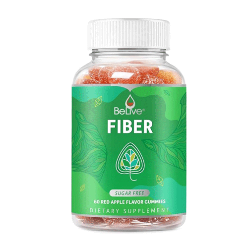 BeLive Fiber 60 Gummies with Sugar and Red Apple