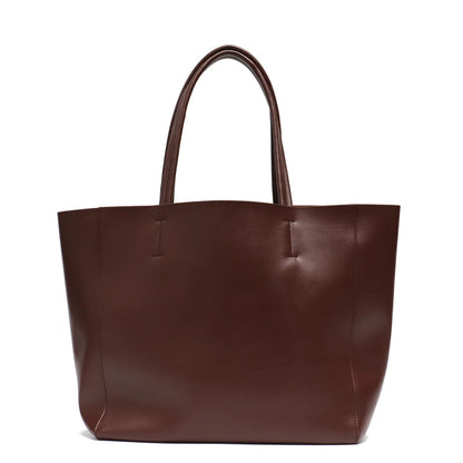 Women's Leather-Look Tote Bag with Zip Closure