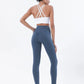 SOISOU Nylon Yoga Set Women's Tracksuit Gym Fitness Set Woman 2 Pieces Leggings Sports Bra Breathable Sportwear Woman Clothes