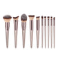 4/10pcs Champagne makeup brushes set for cosmetic foundation powder blush eyeshadow kabuki blending make up brush beauty tool