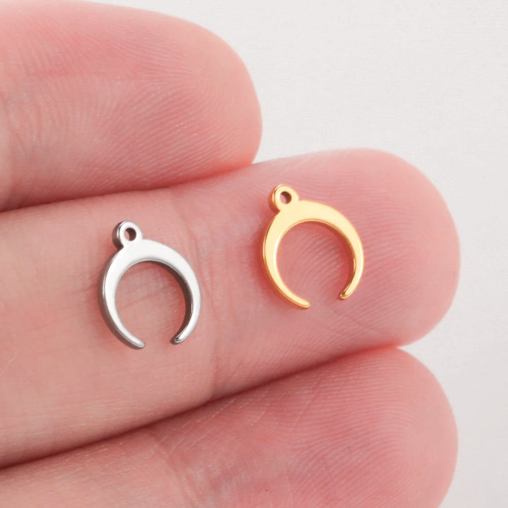 5pcs Stainless Steel Tree of Life Charms for Jewelry Making Moon Cross Butterfly Snake Pendant Tiny Charm Bracelet Earrings DIY