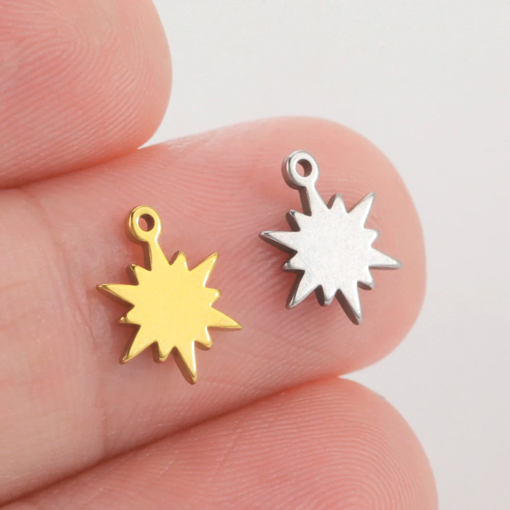 5pcs Stainless Steel Tree of Life Charms for Jewelry Making Moon Cross Butterfly Snake Pendant Tiny Charm Bracelet Earrings DIY