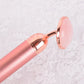 Natural Stone Rose Gold Electric Roller Original Amethyst Quartz Jade Big Frequency Eye Massage Face Care Neck Detox Beauty Tool
