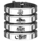 Muslim Islam Allah Bracelet Bangle Engraved Arabic Shahada Stainless Steel Silicone Bracelets For Men Women Religious Jewelry