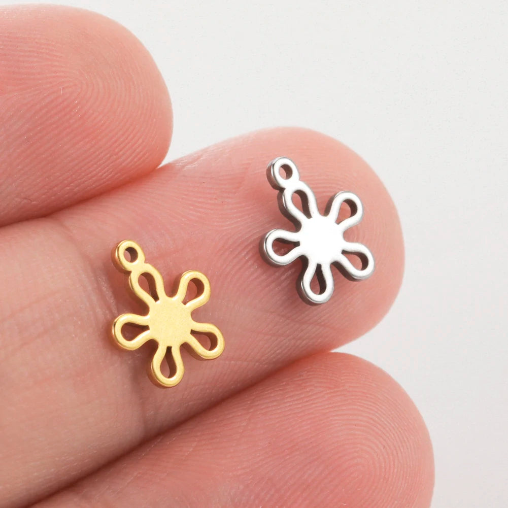 5pcs Stainless Steel Tree of Life Charms for Jewelry Making Moon Cross Butterfly Snake Pendant Tiny Charm Bracelet Earrings DIY