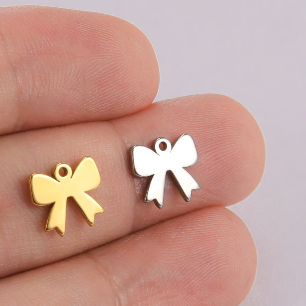 5pcs Stainless Steel Tree of Life Charms for Jewelry Making Moon Cross Butterfly Snake Pendant Tiny Charm Bracelet Earrings DIY