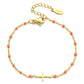 ZMZY Girls Boho Thin Chain Stainless Steel Bracelets For Women Gold Color Peach Pink Cross Charm Beautiful Gift