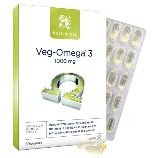 Healthspan Vegâˆ’Omega 3 1000 mg - 60 Capsules