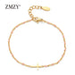 ZMZY Girls Boho Thin Chain Stainless Steel Bracelets For Women Gold Color Peach Pink Cross Charm Beautiful Gift