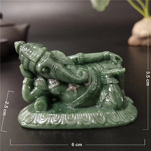Golden Lying Ganesha Buddha Statue Elephant God Sculpture Ganesh Figurines Man-made Stone Home Garden Decoration Buddha Statues