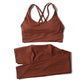 SOISOU Nylon Yoga Set Women's Tracksuit Gym Fitness Set Woman 2 Pieces Leggings Sports Bra Breathable Sportwear Woman Clothes