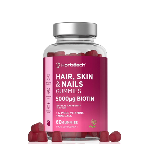 Hair skin and nails vitamins, Vegan hair skin and nails gummies, Biotin gummies, Vegan biotin supplements, Hair growth vegan supplements