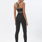 SOISOU Nylon Yoga Set Women's Tracksuit Gym Fitness Set Woman 2 Pieces Leggings Sports Bra Breathable Sportwear Woman Clothes