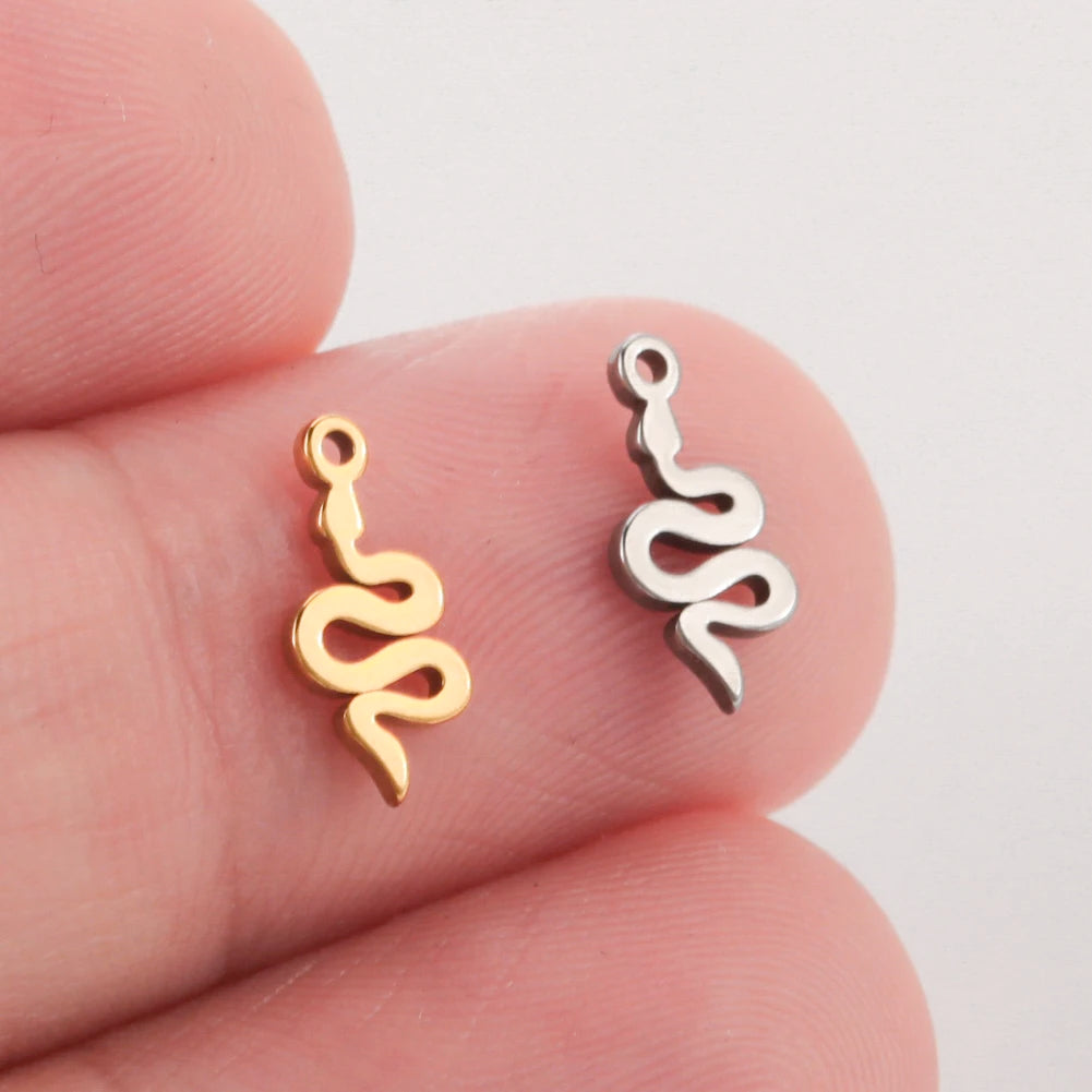 5pcs Stainless Steel Tree of Life Charms for Jewelry Making Moon Cross Butterfly Snake Pendant Tiny Charm Bracelet Earrings DIY