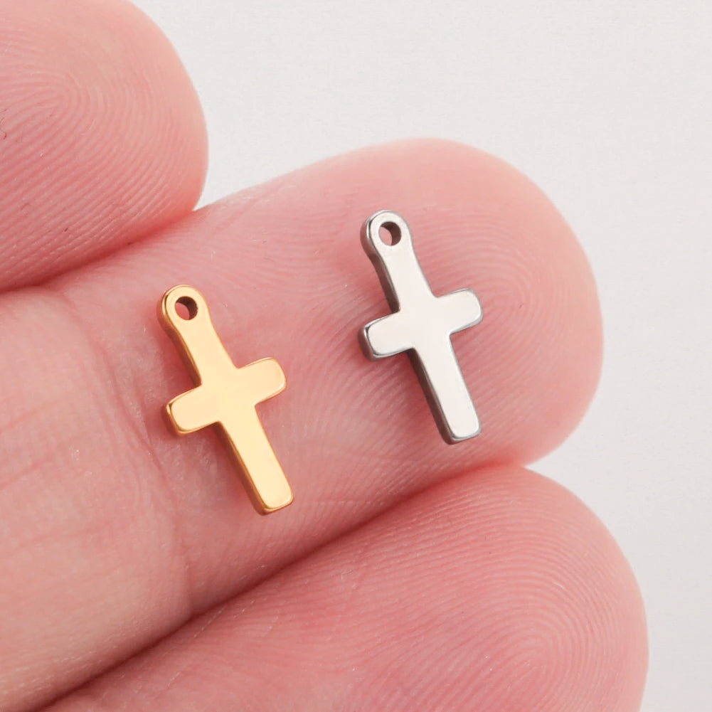 5pcs Stainless Steel Tree of Life Charms for Jewelry Making Moon Cross Butterfly Snake Pendant Tiny Charm Bracelet Earrings DIY