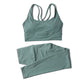 SOISOU Nylon Yoga Set Women's Tracksuit Gym Fitness Set Woman 2 Pieces Leggings Sports Bra Breathable Sportwear Woman Clothes
