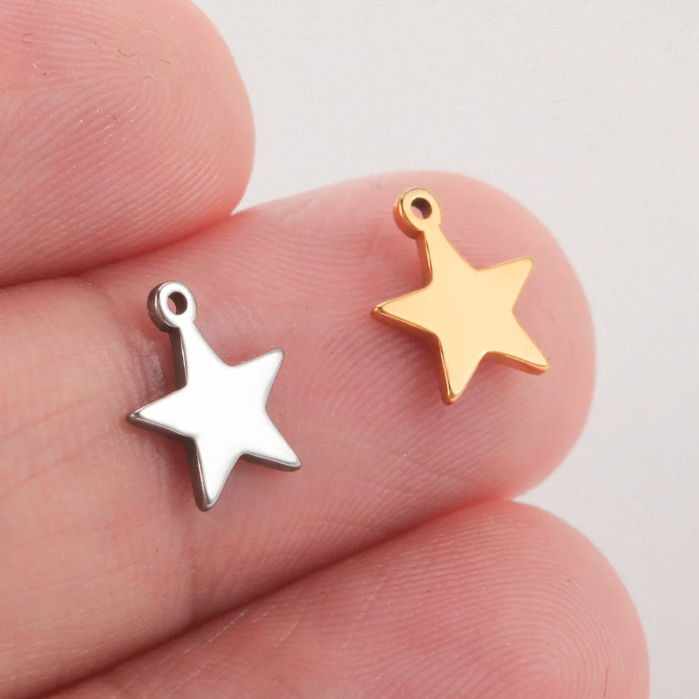 5pcs Stainless Steel Tree of Life Charms for Jewelry Making Moon Cross Butterfly Snake Pendant Tiny Charm Bracelet Earrings DIY