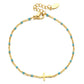 ZMZY Girls Boho Thin Chain Stainless Steel Bracelets For Women Gold Color Peach Pink Cross Charm Beautiful Gift