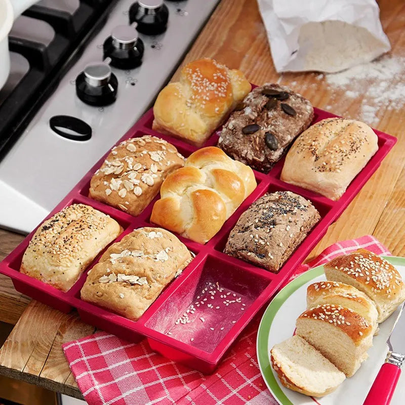 1pc Brownie Cake Pan With Dividers Stainless Steel Loaf Pan Non-Stick Square Lattice Muffin Baking Pan Blondie Bakeware