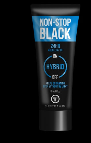 Non-Stop Black (DHA Free) Hybrid UV Sunbed Tanning Accelerator Lotion 250ml
