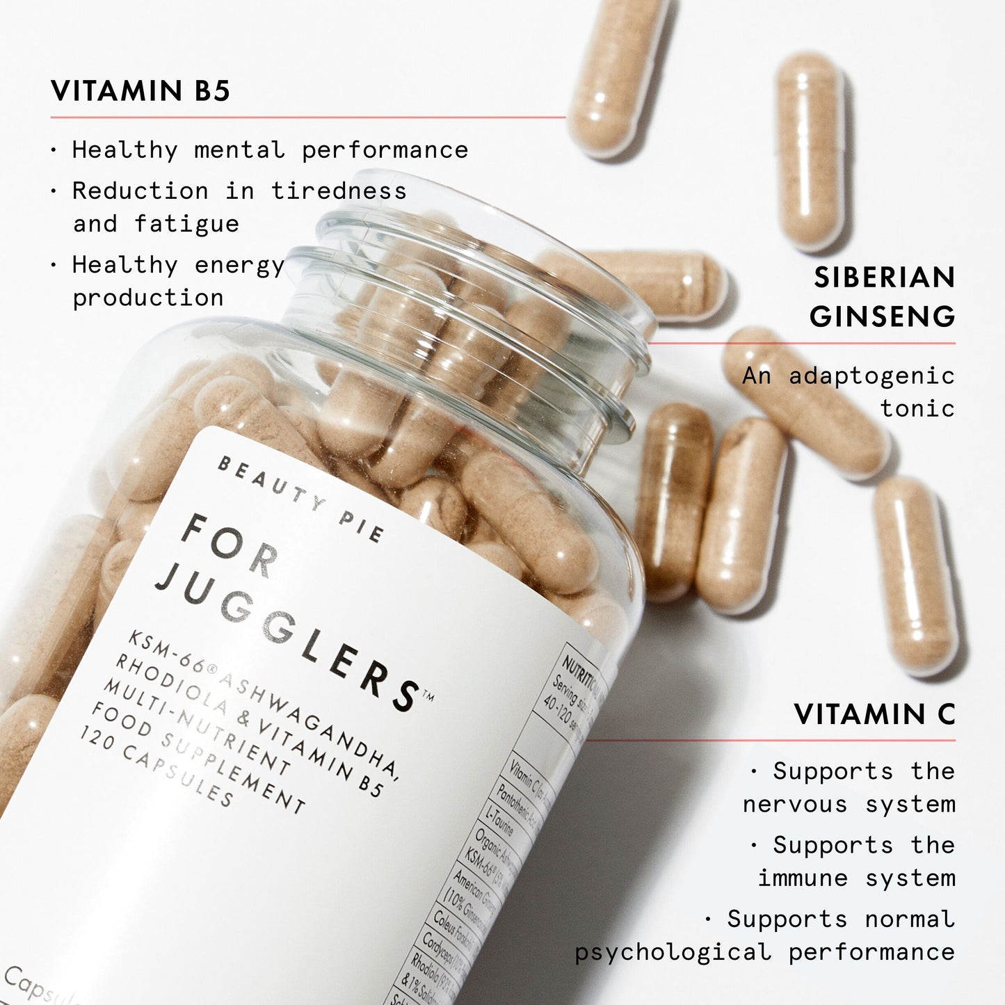 Beauty Pie For Jugglers Multi-Botanical Blend With Ksm-66 Ashwagandha, Rhodiola And Vitamin B5